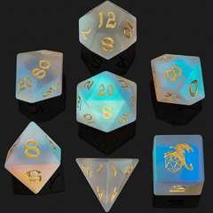 Dragon's Hoard Glass Polyhedral Dice Set: Frosted Prismatic